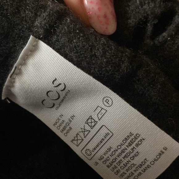 NWT COS merino wool open knit turtleneck sweater dress - size L - Picture 4 of 4